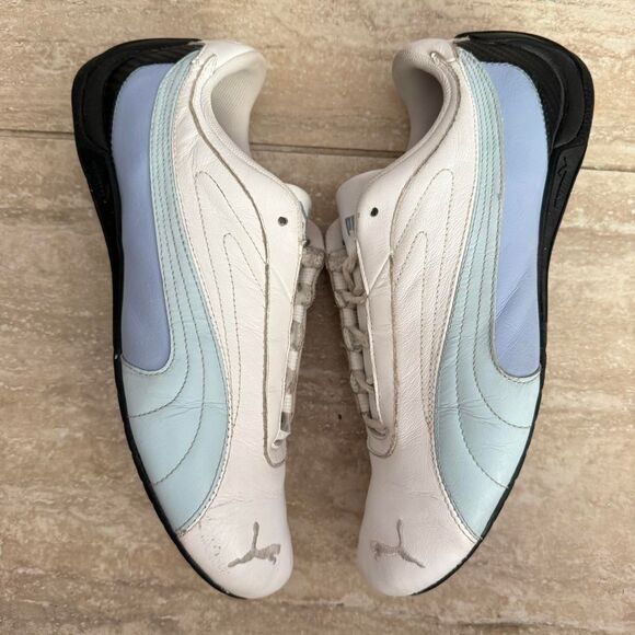 Vintage Y2K Blue White Speedcat Puma leather Women’s Sneakers size 10 Gorpcore - Picture 5 of 8